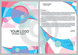 Abstract modern bird banners, cover, business brochure design template front and back set from geometric shapes