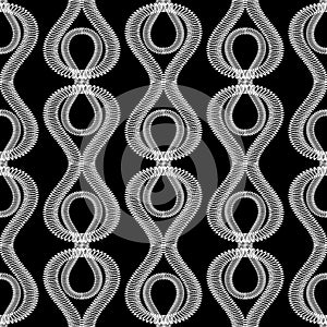 Abstract modern black and white vector seamless pattern.