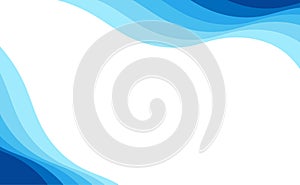 Abstract modern blue ocean wave banner vector background