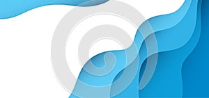 Abstract modern blue ocean wave vector background