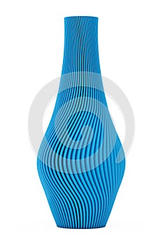 Abstract Modern Blue Wave Shape Wase. 3d Rendering