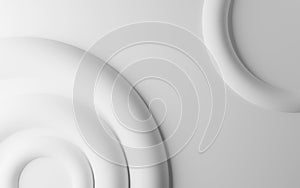 Abstract modern circle with neumorphism white geometric background.