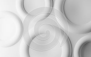 Abstract modern circle with neumorphism white geometric background.