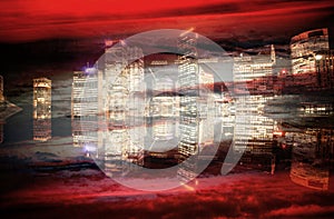 Abstract Modern City Background in color