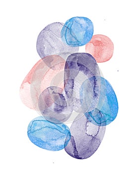 Abstract modern composition. Watercolor elements background