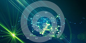 Abstract modern concept of algorithm making decision. Big data. Analysis data grid quality.  Business and science visualization of