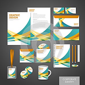 Abstract modern corporate identity set template