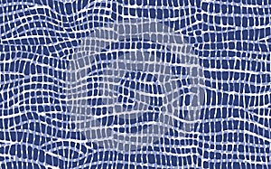 Abstract modern crocodile leather seamless pattern. Animals trendy background. Blue and white decorative vector