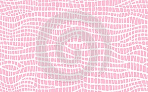 Abstract modern crocodile leather seamless pattern. Animals trendy background. Pink and white decorative vector