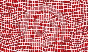 Abstract modern crocodile leather seamless pattern. Animals trendy background. Red and white decorative vector