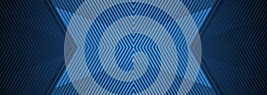 Abstract modern dark blue background with geometric striped arrows. Futuristic corporate concept banner design.