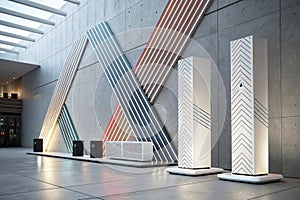 Abstract modern design elements lines 3D render