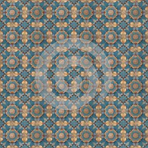 Abstract and modern flower shapes tile pattern image generated by Ai photo