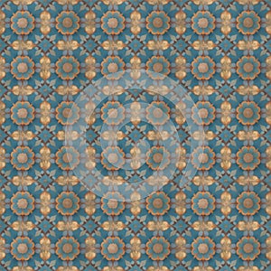 Abstract and modern flower shapes tile pattern image generated by Ai