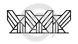 Abstract Modern Geometric Architectural Pattern, vector design Generative AI