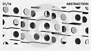 Abstracto formato publicitario destinado principalmente a su uso en sitios web formas en blanco y negro colores gráfico composición diseno 