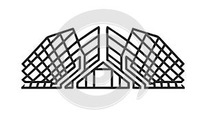 Abstract Modern Geometric Building Facade Pattern, vector design Generative AI