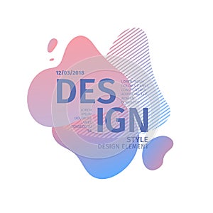 Abstract modern graphic elements. Dynamical pastel color form and line. Gradient abstract banner with plastic liqui