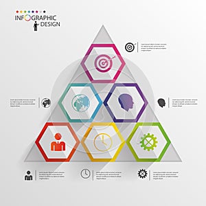 Abstract modern hexagonal infographic. 3d digital illustration