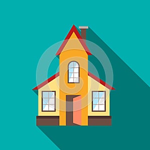 Abstract modern house icon, flat style