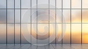 Abstract Modern Interior with Reflective Glass and Shiny Surfaces, Ai Generated