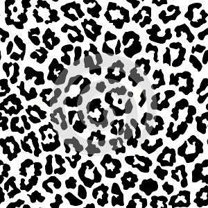 Abstract modern leopard seamless pattern. Animals trendy background. Black and white decorative vector stock illustration for pri photo