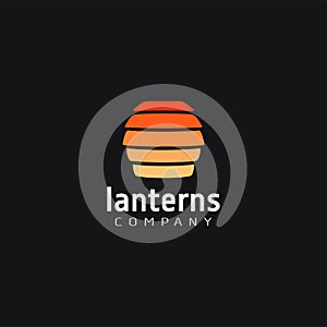 Abstract modern light of lampion lantern logo icon vector photo