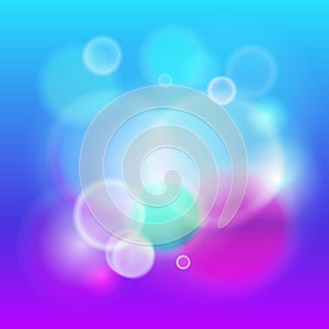 Abstract modern lights background defocused and gradient texture. Blue and pink color blurred backdrop. Vivid design. Vector