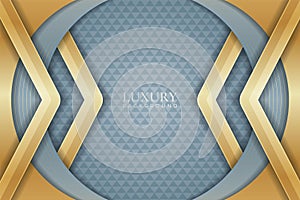Abstract Modern Luxury Soft Blue and Gold Elegant Arrow Overlapped Layer Background