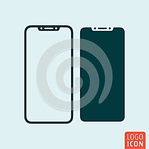 Abstract modern mobile phone symbol. Top-notch display smartphone