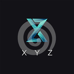 Abstract modern monogram xyz letter logo icon vector template photo