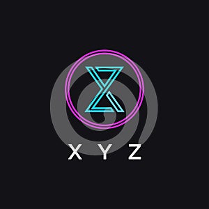 Abstract modern monogram xyz letter logo icon vector template photo