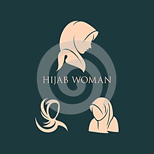 Abstract Modern Muslim fashion logo template, muslim for hijab fashion store, vector