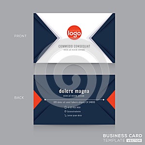 Abstract modern navy blue triangle Business card Design