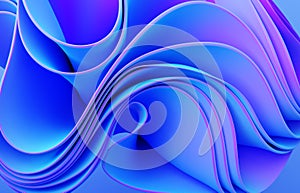 Abstract modern neon, blue, violet colors background with ruffle, folded cloth