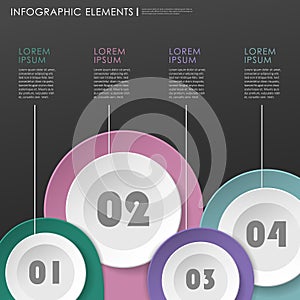 Abstract modern paper location mark infographic elements