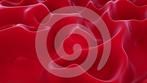 Abstract Modern Red Organic liquid like mesh undulating 3d background video loop