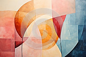 Abstract Modern Stain and Shapes Art Acrylic Canvas Painting