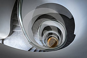 Abstract, modern staircase in modern building
