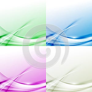 Abstract modern swoosh border line colorful backgrounds collection