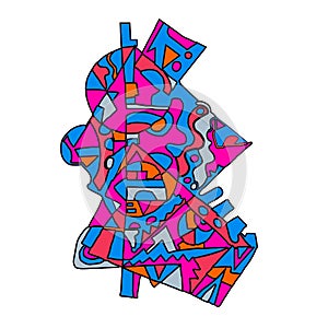 Abstract, modern texture for objects. Basic pink and blue colors.