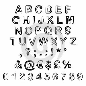 Abstract modern transparent alphabet fonts and numbers. Typography fonts uppercase