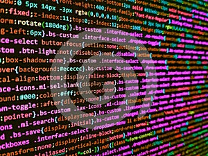 Abstract modern virtual computer script. Computing, cyberspace , future and innovation concept. Programming of Internet website.