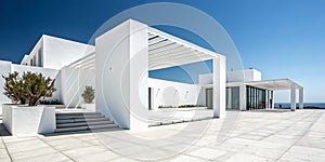 Abstract Modern White Architecture Background. 3D Render Illustration