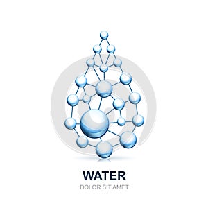 Abstract molecular cell structure of water drop.