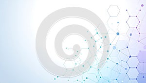Abstract Molecular Network Background with Geometric Hexagons