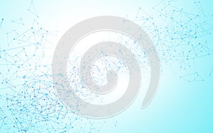 Abstract molecular point connect design tech concept background