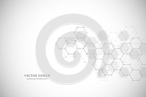 Abstract molecular structure and chemical elements. Medical, science and technology concept. Vector geometric background