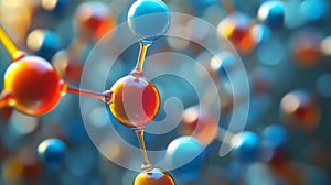 Abstract Molecular Structure Colorful Spheres