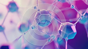 Abstract molecular structure creating connection network background